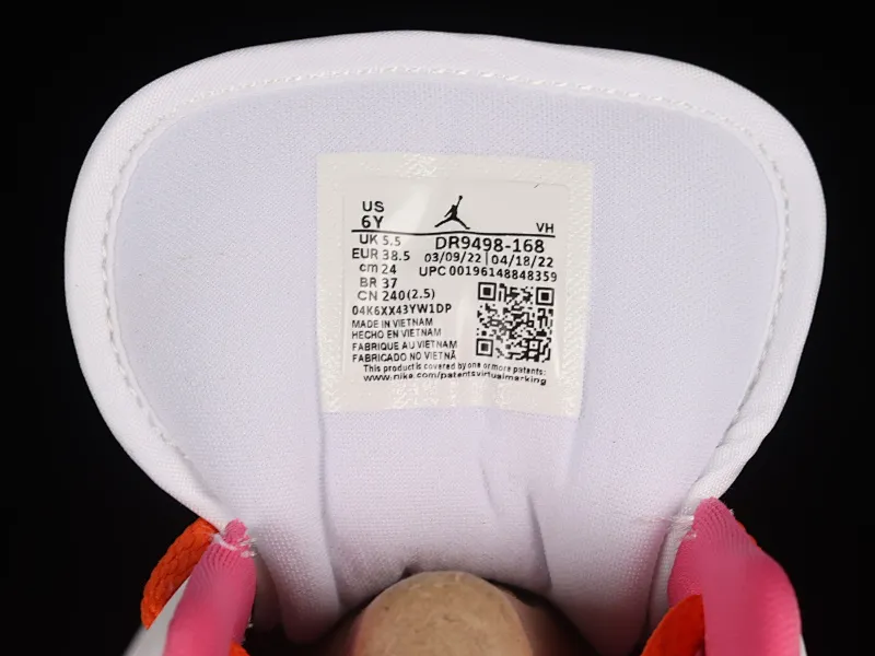 All categories Air Jordan Jordan series basketball shoes Air Jordan 1 Low Air Jordan 1 Low AJ1 Joe 1 white and pink low-top basketball shoes DR9498-168